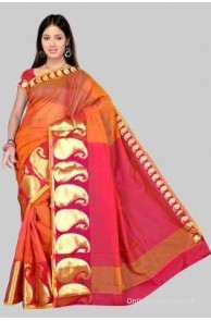 Pavechas Printed Mangalagiri Cotton Sari